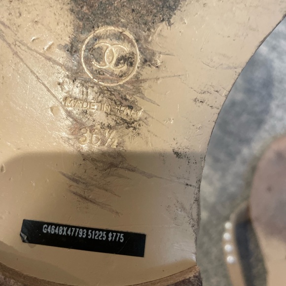 Authentic CHANEL Pearl Thong Sandals 36.5 - Picture 7 of 13